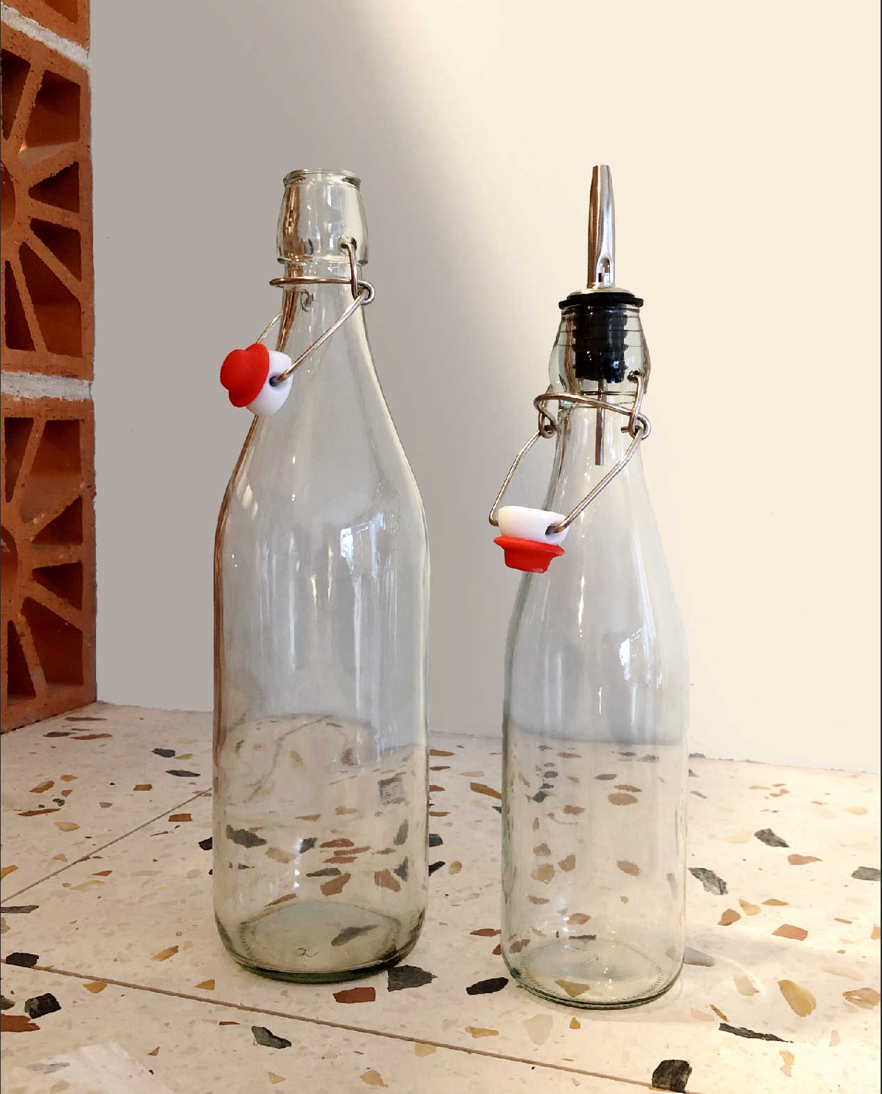 olive oil bottle and cruet